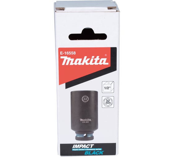 Головка ударная удлиненная торцовая Impact Black 32x81.5 мм, 1/2"DR Makita E-16558