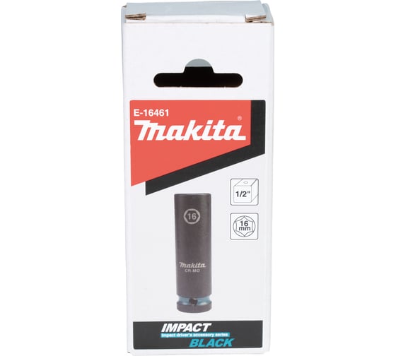 Головка ударная удлиненная торцовая Impact Black 16x81.5 мм, 1/2"DR Makita E-16461