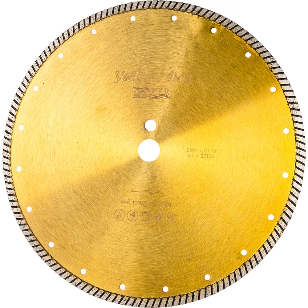 Диск алмазный турбо YL по бетону 350D-3.0T-10W-25.4 MESSER 01-36-350 ...