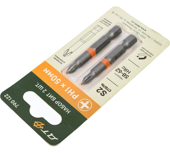 Биты PH1, 50 мм, 1/4'', 2 шт Дело Техники 790122