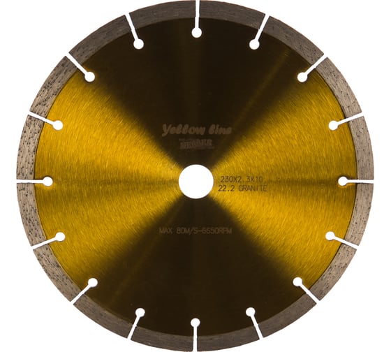 Диск алмазный сегментный YL по граниту 230D-2.3T-10W-22.2 MESSER 01-02-230 1