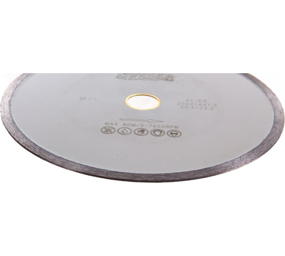 Диск алмазный сплошная кромка M/L по мрамору 200D-1.6T-7.5W-25.4/22.2 MESSER 01-25-200