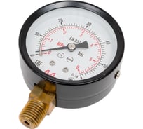 Манометр от 0 до 60 бар из углеродистой стали, D63 мм, NPT 1/4", штуцер снизу A-Flow G10-C-4N-63A-60bar