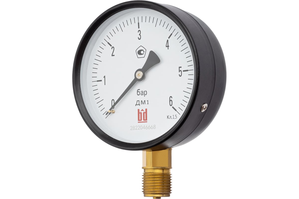 Манометр ДМ 1 Т2 100 Р (0-6) бар, кл.1.5, G1/2" BD 1151111624194Т2 ...