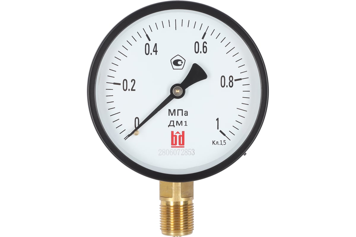 Манометр ДМ 1 Т2 100 Р (0-1) МПа, кл.1.5, G1/2\" BD 11511116241912 ...