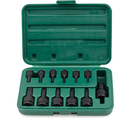 Комплект ударных торцевых головок-бит TORX (T10-T60; 1/4"; 12 шт.) Hans 896014-12