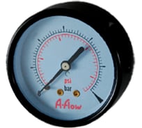 Манометр от 0 до 100 бар из углеродистой стали, D50 мм, NPT 1/4", штуцер сзади по центру A-Flow G10-C-4N-50B-100bar