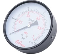 Манометр от 0 до 10 бар из углеродистой стали, D100 мм, BSPP 1/2", штуцер сзади по центру A-Flow G10-C-8G-100B-10bar
