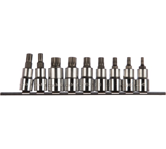 Набор торцевых головок-бит Spline, RIBE (1/2") 9 шт. Hans 46028-9C