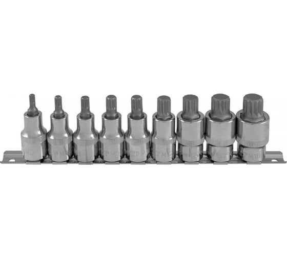 Набор торцевых вставок SPLINE (М5-М18; 1/2") 9 шт. Ombra 912779 1