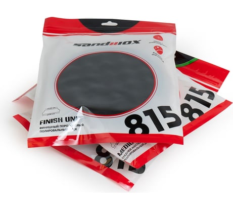 Диск полировальный поролоновый 150 мм, мягкий, гладкий, черный, липучка SANDWOX 815.07.150.09