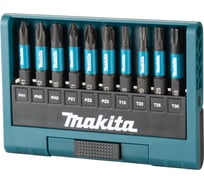 Набор бит Impact Black 50 мм, 10 шт (PH1, PH2, PH3, PZ1, PZ2, PZ3, T15, T20, T25, T30) Makita E-12011