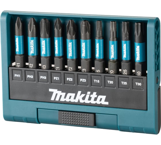 Набор бит Impact Black 50 мм, 10 шт (PH1, PH2, PH3, PZ1, PZ2, PZ3, T15, T20, T25, T30) Makita E-12011 1