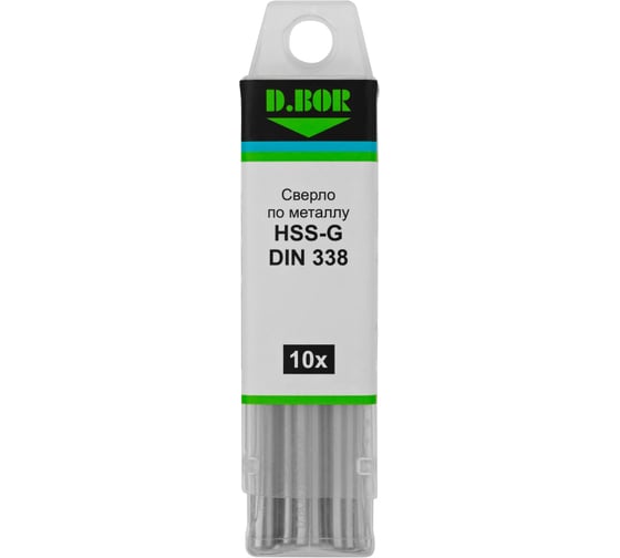 Сверла шлифованные по металлу HSS-G 3.7x39х70 мм, 10 шт, DIN 338 D.BOR D-TD-338-HSS-037-10