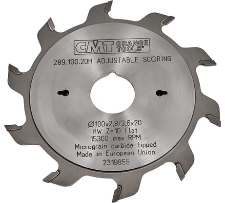 Диск пильный подрезной регулируемый (100х20х2.8-3.6 мм; Z=10+10) CMT 289.100.20H
