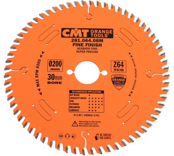 Диск пильный по дереву (200х30х3.2/2.2 мм; Z=64) CMT 281.064.08M 1