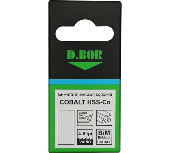 Биметаллическая коронка COBALT M42, 24 мм D.BOR D-HS-BIM-CO-38-024