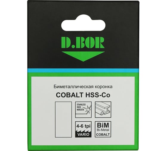 Биметаллическая коронка COBALT M42, 102 мм D.BOR D-HS-BIM-CO-38-102