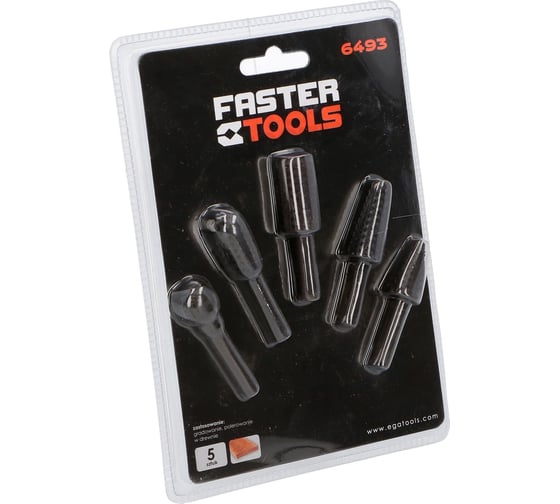 Набор фрез по дереву для дрели 5 шт FASTER TOOLS 6493