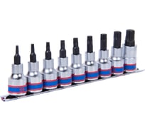 Набор торцевых насадок TORX (Т20-Т60; 1/2"; 60 мм) 9 шт. KING TONY 4109PR10