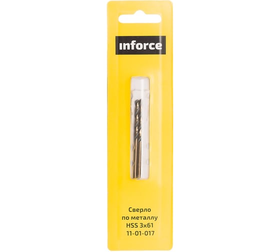 Сверло по металлу HSS (3x61 мм) 2 шт. Inforce 11-01-017