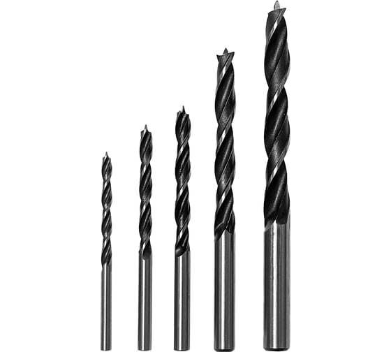 Набор сверл по дереву 5 шт, 4-10 мм vertextools 0089-5