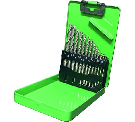 Набор сверл по металлу в металлическом кейсе Р6М5, 13 шт, 1.5-6.5x0.5+3.2+4.8 мм Резолюкс 26443