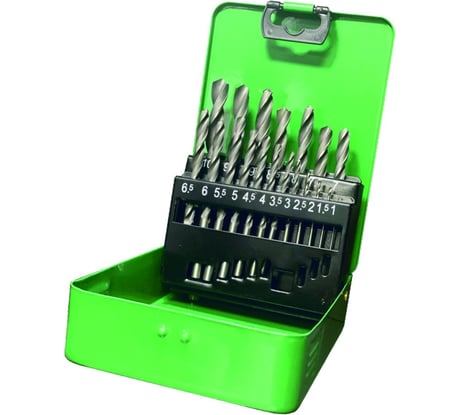 Набор сверл по металлу в металлическом кейсе Р6М5, 19 шт, 1-10x0.5 мм Резолюкс 26449