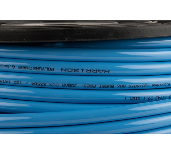 Трубка синяя PU 6.5x10 мм, длина 100 м Harrison HUS6510-BS
