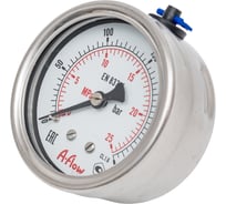 Манометр от 0 до 250 бар из нержавеющей стали, D63 мм, NPT 1/4", штуцер сзади по центру A-Flow G32-S-4N-63B-250bar