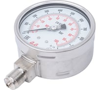 Манометр от 0 до 1000 бар из нержавеющей стали, D100 мм, M20x1.5, штуцер снизу A-Flow G32-S-20M-100A-1000bar