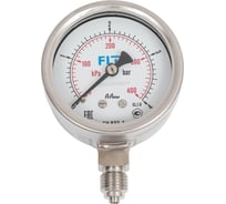 Манометр от 0 до 4 бар из нержавеющей стали, D63 мм, BSPP 1/4", штуцер снизу A-Flow G32-S-4G-63A-4bar