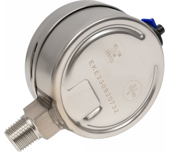 Манометр от 0 до 10 бар из нержавеющей стали, D63 мм, NPT 1/4", штуцер снизу, с поверкой A-Flow G32-S-4N-63A-10bar-VE