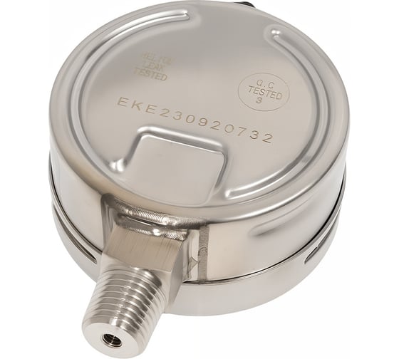 Манометр от 0 до 10 бар из нержавеющей стали, D63 мм, NPT 1/4", штуцер снизу, с поверкой A-Flow G32-S-4N-63A-10bar-VE