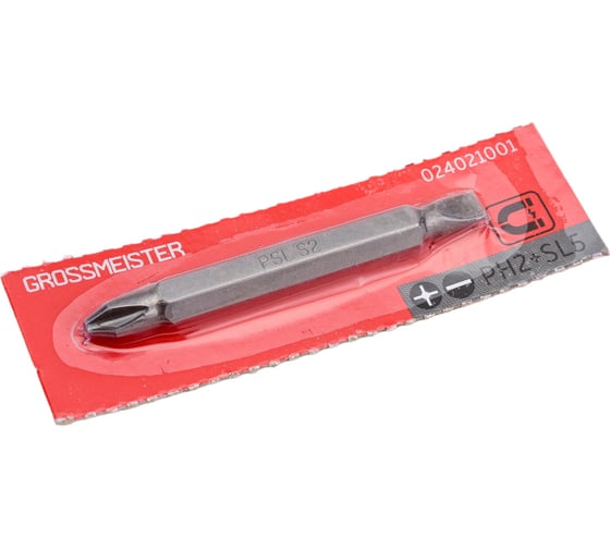 Бита двухсторонняя PH2+SL5, 65 мм GROSSMEISTER 024021001