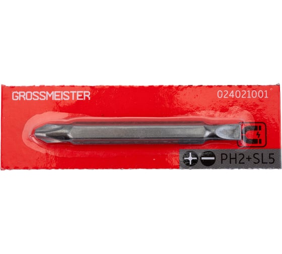 Бита двухсторонняя PH2+SL5, 65 мм GROSSMEISTER 024021001