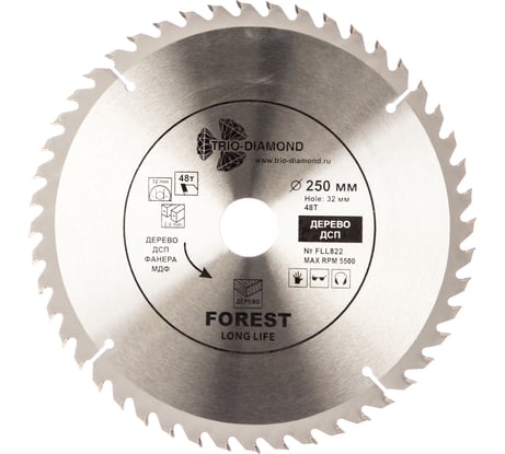 Диск пильный TRIO-DIAMOND 250x32x48Т Forest Long Life FLL822
