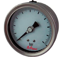 Манометр от 0 до 60 бар из нержавеющей стали, D63 мм, NPT 1/4", штуцер сзади по центру A-Flow G22-S-4N-63B-60bar