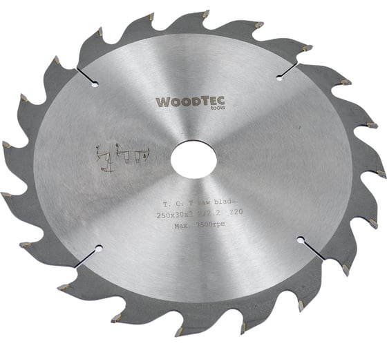 Пила дисковая 250х3.2/2.2x30 мм, Z20 Woodtec ИН 342236 1