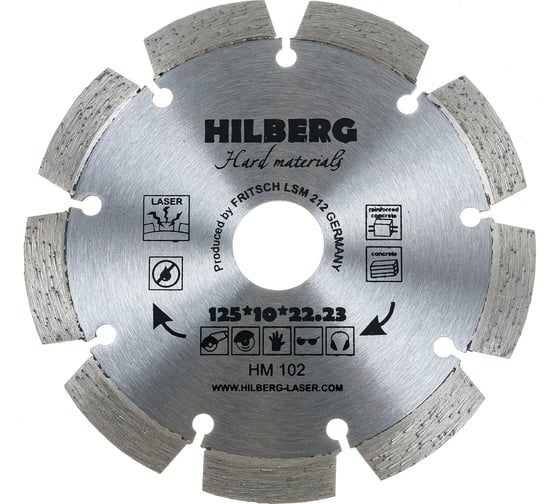 Диск алмазный отрезной сегментный Hard Materials Laser (125x22.23 мм) Hilberg HM102