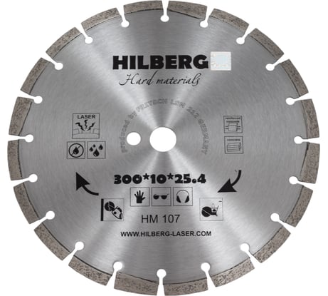 Диск алмазный отрезной Hilberg 300x25.4 Hard Materials Laser HM107