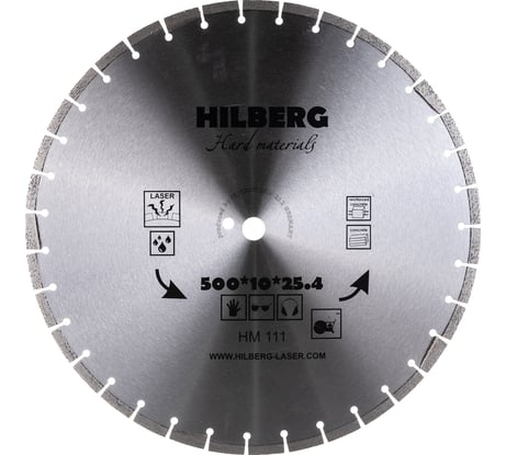 Диск алмазный отрезной Hilberg 500x25.4 Hard Materials Laser HM111