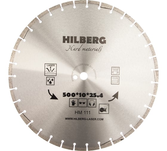 Диск алмазный отрезной сегментный Hard Materials Laser (500x25.4 мм) Hilberg HM111