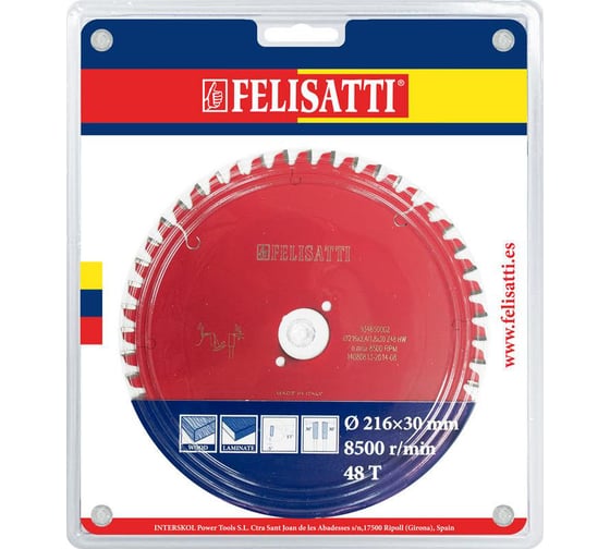 Диск пильный по дереву Pro (216х30 мм; 48Т) Felisatti 934650002