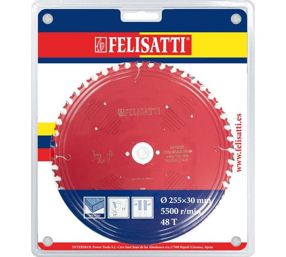 Диск пильный по дереву Pro (255х30 мм; 48Т) Felisatti 934700001 1