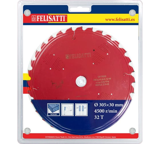 Диск пильный по дереву Pro (305х30 мм; 32Т) Felisatti 934780000 1