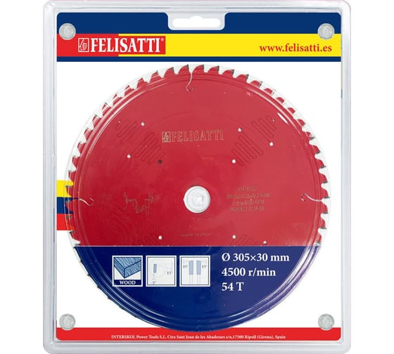 Диск пильный по дереву Pro (305х30 мм; 54Т) Felisatti 934780001 1