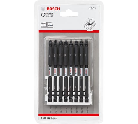 Набор двусторонних ударных бит Impact Control (110 мм; 8 шт.) Bosch 2608522346