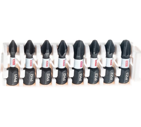 Набор ударных бит Impact Control (PH1, PH2, PH3, PZ2, PZ3; 25 мм) 8 шт. Bosch 2608522323