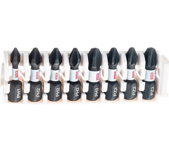 Набор ударных бит Impact Control (PH1, PH2, PH3, PZ2, PZ3; 25 мм) 8 шт. Bosch 2608522323 1